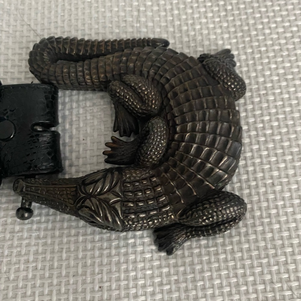 Barry Kieselstein Cord Large Sterling Silver Alligator  Buckle & Belt - Picture 5 of 8